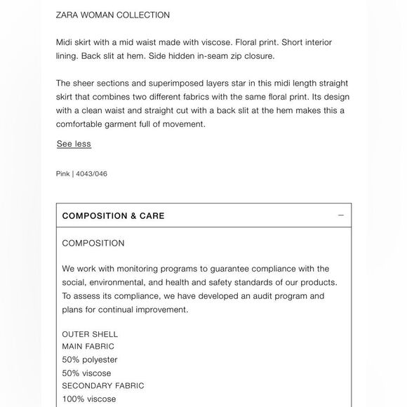 ZARA ZW COLLECTION SHEER FLORAL MIDI SKIRT - Picture 10 of 10